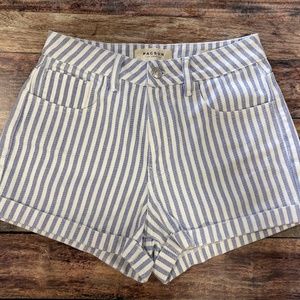 PacSun White and Blue Stripe Mom Shorts